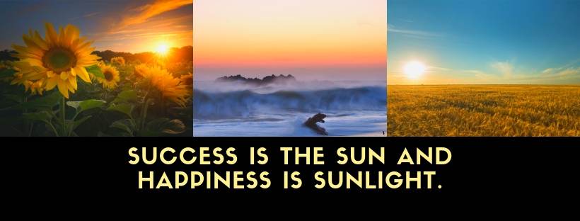 Success is the sun and happiness is sunlight.